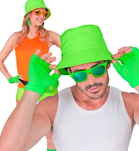 e-carnavalskleding-SYK Vingerloze handschoenen neon groen