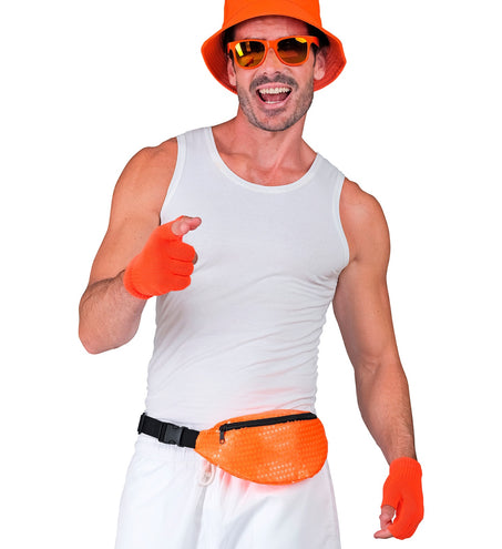 e-carnavalskleding-SYK Vingerloze handschoenen neon oranje