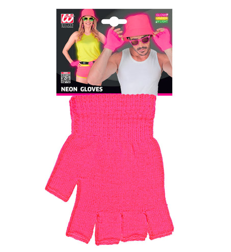 e-carnavalskleding-SYK Vingerloze handschoenen neon roze