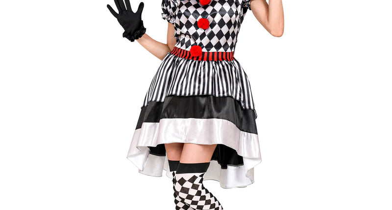 e-carnavalskleding-SYK Vintage clowns jurkje dames