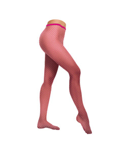 e-carnavalskleding-SYK Visnet panty Sara in neon roze