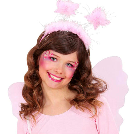 e-carnavalskleding-SYK Vlinder diadeem roze