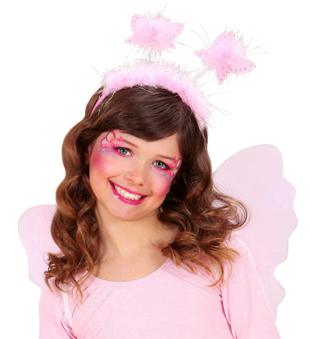 e-carnavalskleding-SYK Vlinder diadeem roze