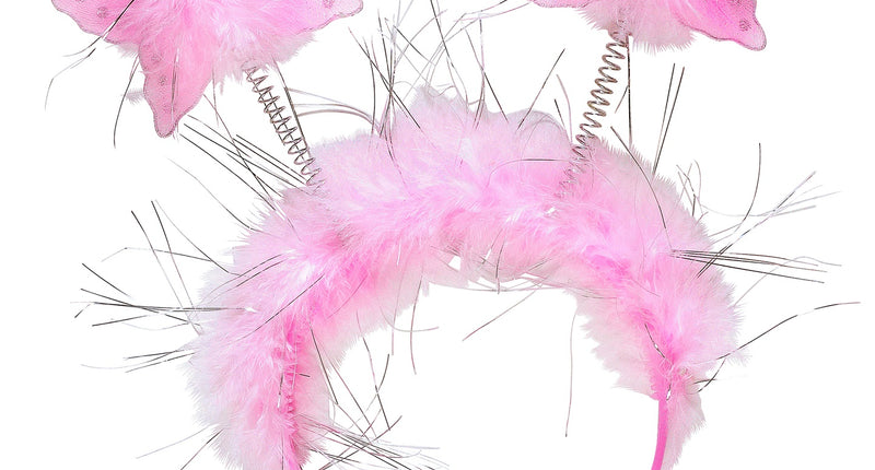 e-carnavalskleding-SYK Vlinder diadeem roze