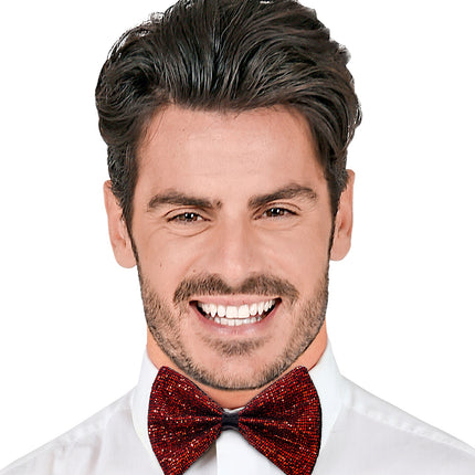 e-carnavalskleding-SYK Vlinderdas glitter Sheldon rood