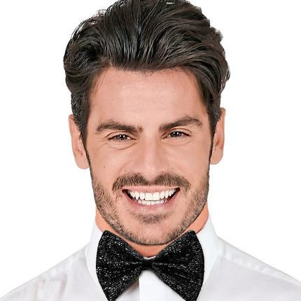 e-carnavalskleding-SYK Vlinderdas glitter Sheldon zwart