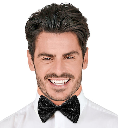 e-carnavalskleding-SYK Vlinderdas glitter Sheldon zwart
