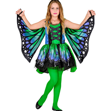 e-carnavalskleding-SYK Vlinderpak blauw groen kind