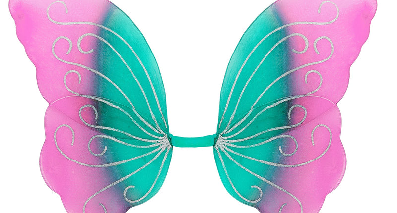e-carnavalskleding-SYK Vlindervleugels glitter roze/groen