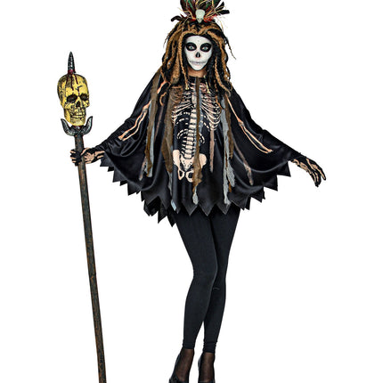 e-carnavalskleding-SYK Voodoo priester poncho volwassenen