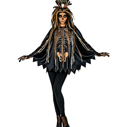 e-carnavalskleding-SYK Voodoo priester poncho volwassenen