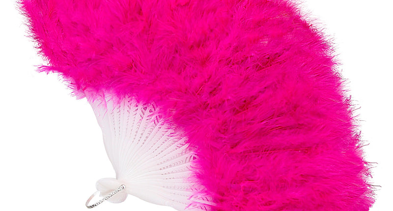 e-carnavalskleding-SYK Waaier roze met veren