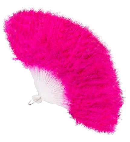 e-carnavalskleding-SYK Waaier roze met veren