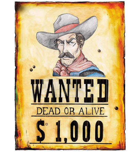e-carnavalskleding-SYK Wanted bord decoratie