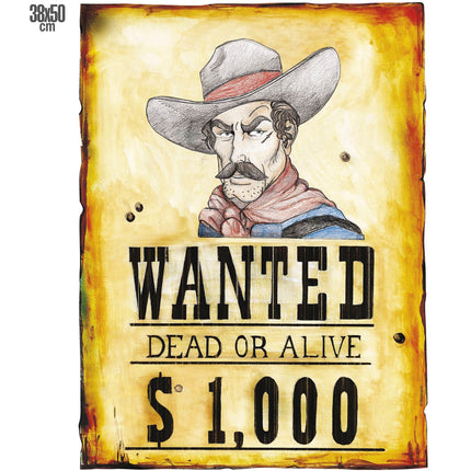 e-carnavalskleding-SYK Wanted bord decoratie