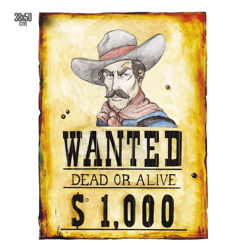 e-carnavalskleding-SYK Wanted bord decoratie