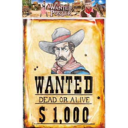 e-carnavalskleding-SYK Wanted bord decoratie
