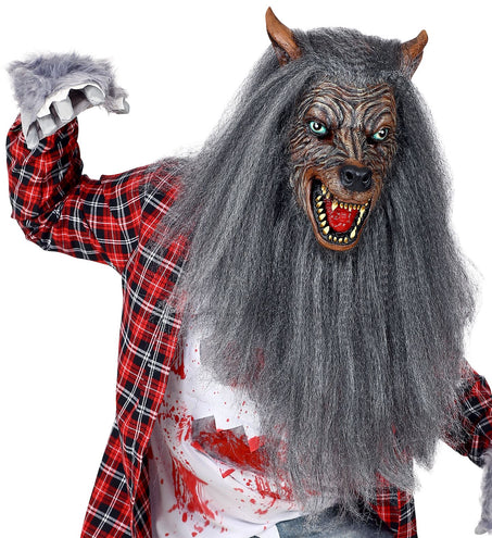 e-carnavalskleding-SYK Weerwolf masker met haren