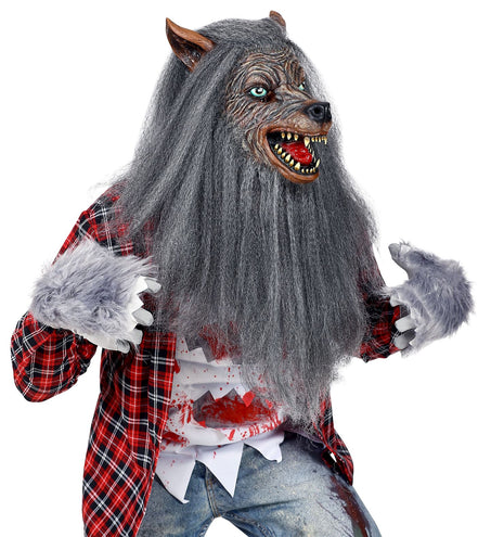 e-carnavalskleding-SYK Weerwolf masker met haren