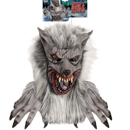 e-carnavalskleding-SYK Weerwolf masker met veel haar