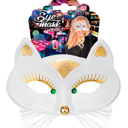 e-carnavalskleding-SYK Wit oogmasker kat