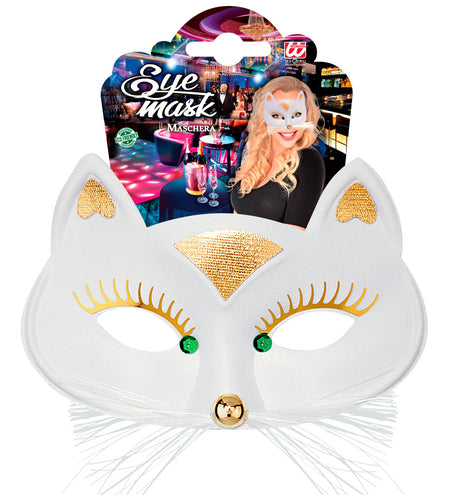 e-carnavalskleding-SYK Wit oogmasker kat