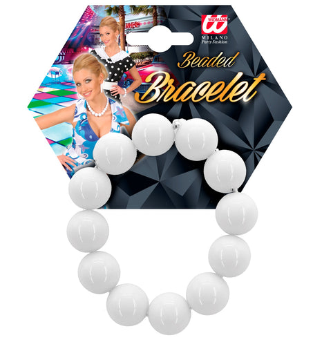 e-carnavalskleding-SYK Witte armband met kralen