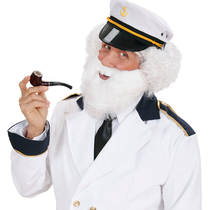 e-carnavalskleding-SYK Witte baard met snor kerstman