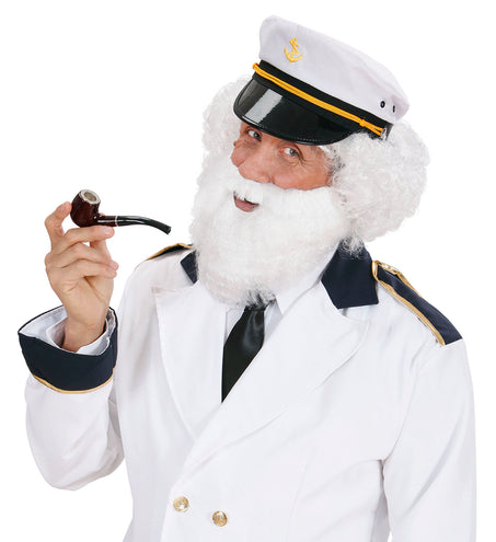 e-carnavalskleding-SYK Witte baard met snor kerstman