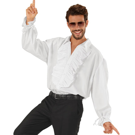 e-carnavalskleding-SYK Witte blouse met ruches