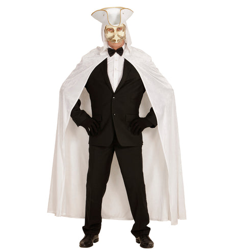 e-carnavalskleding-SYK Witte cape luxe 150cm