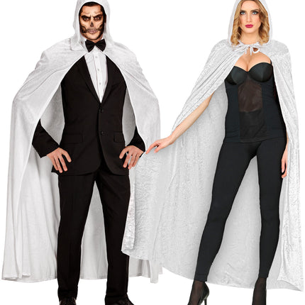 e-carnavalskleding-SYK Witte cape luxe 150cm