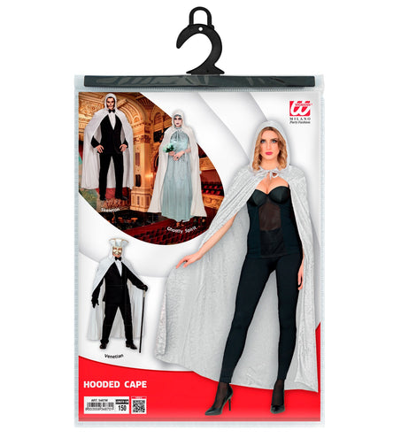 e-carnavalskleding-SYK Witte cape luxe 150cm