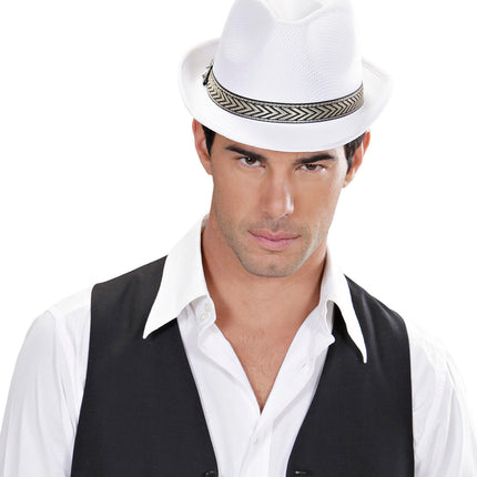 e-carnavalskleding-SYK witte fedora panama
