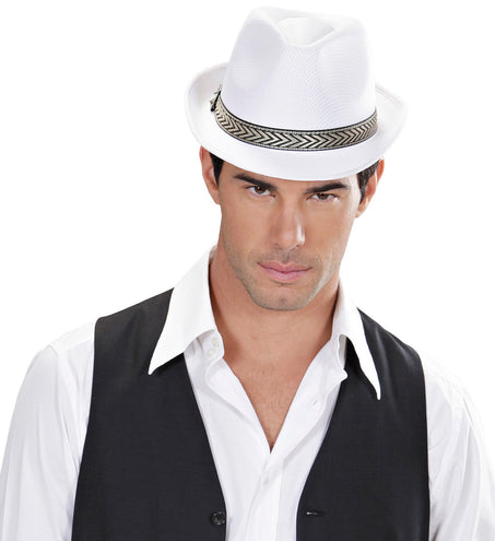 e-carnavalskleding-SYK witte fedora panama