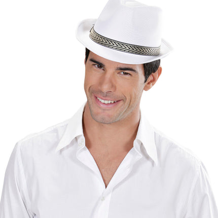 e-carnavalskleding-SYK witte fedora panama