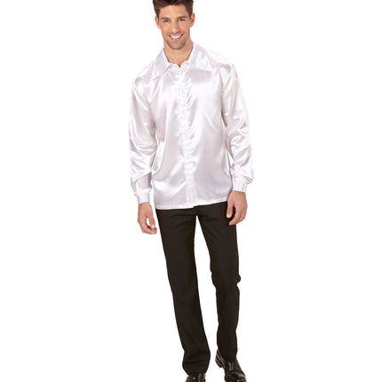e-carnavalskleding-SYK Witte jaren 70 Disco show blouse