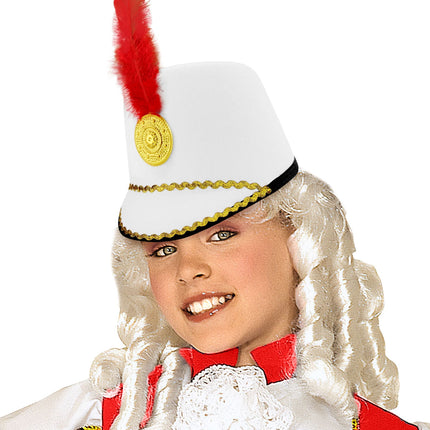 e-carnavalskleding-SYK Witte majorette hoed kind