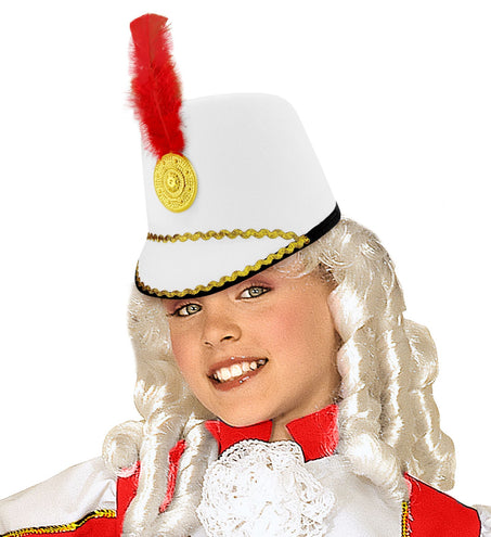 e-carnavalskleding-SYK Witte majorette hoed kind