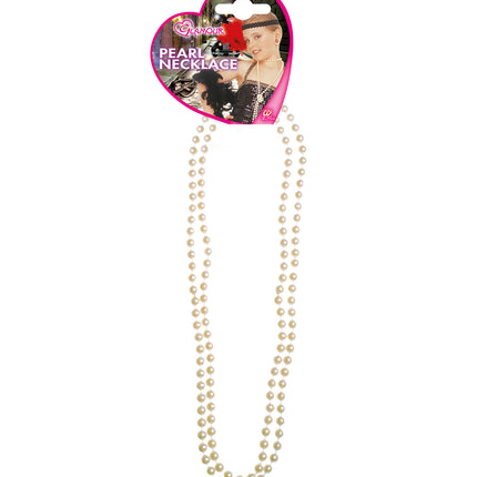 e-carnavalskleding-SYK Witte parelketting charleston
