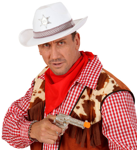 e-carnavalskleding-SYK Witte Sheriff Cowboyhoed