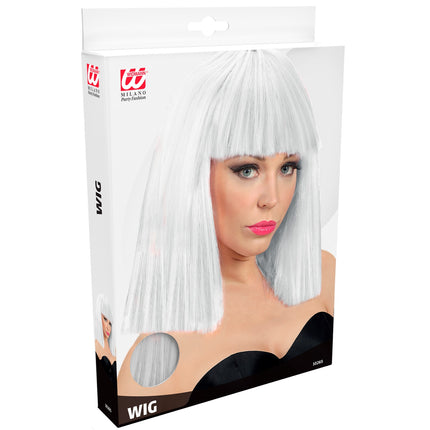 e-carnavalskleding-SYK Witte showgirl pruik