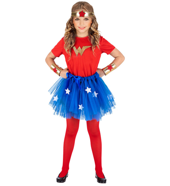 e-carnavalskleding-SYK Wonder woman jurkje kinderen 110cm