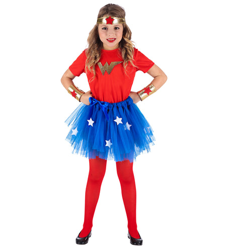 e-carnavalskleding-SYK Wonder woman jurkje kinderen 110cm