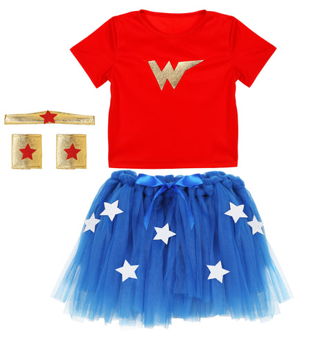 e-carnavalskleding-SYK Wonder woman jurkje kinderen 110cm