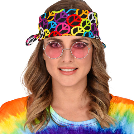 e-carnavalskleding-SYK Zakdoek Hippie bandana Peace