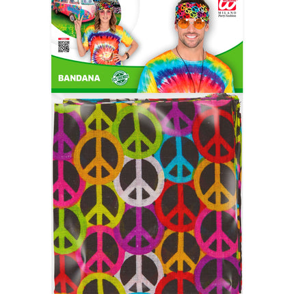 e-carnavalskleding-SYK Zakdoek Hippie bandana Peace
