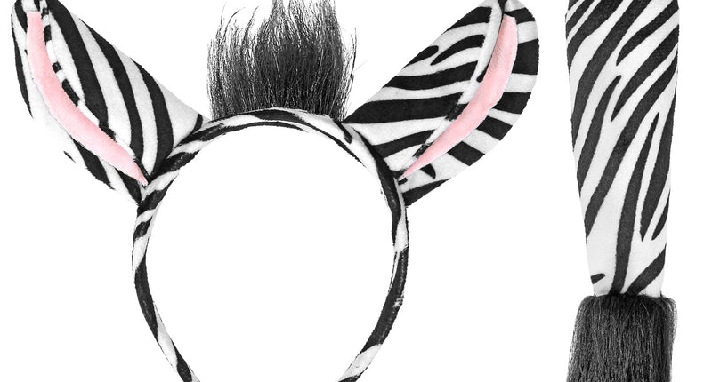 e-carnavalskleding-SYK Zebra diadeem met staart