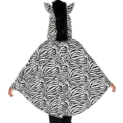 e-carnavalskleding-SYK Zebra poncho kinderen met muts