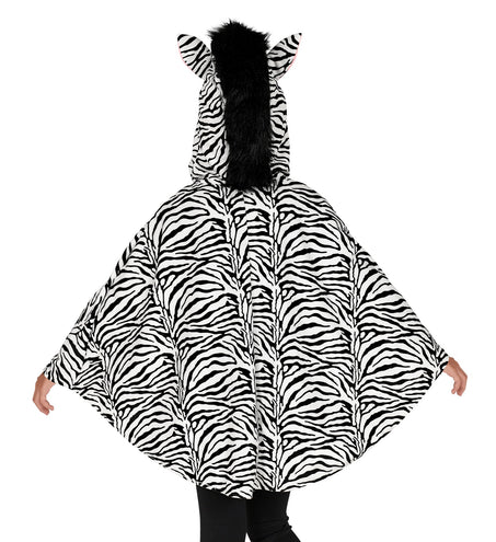 e-carnavalskleding-SYK Zebra poncho kinderen met muts